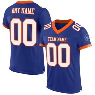 Custom Royal White-Orange Mesh Authentic Football Jersey